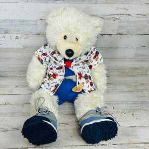 1997 Build A Bear Polar Bear V2 Faux Leather Nose Paw Pads 20" Nurse Doc Scrubs